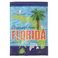 Recinto 29 x 42 in. Double Applique Florida State Greetings Garden Flag - Large RE3469804